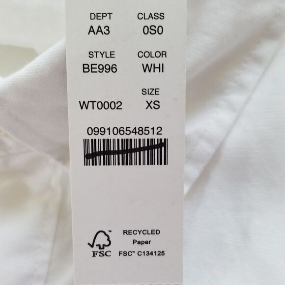 J. Crew Bowery Wrinkle-Free Dress Shirt "CHW" Monogram Mens L White NWT BG663 - Picture 7 of 7